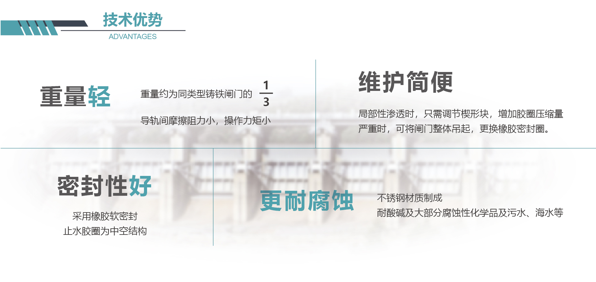 钢制闸门技术优势